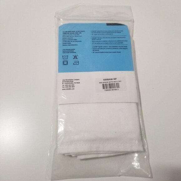 NWT Chef Revival Economy Bib Apron Size 34" x 34" Color White - Picture 6 of 7
